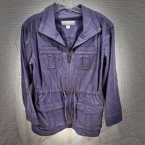 Guide Series Women's Blue Cotton Utility Safari Jacket Size Large